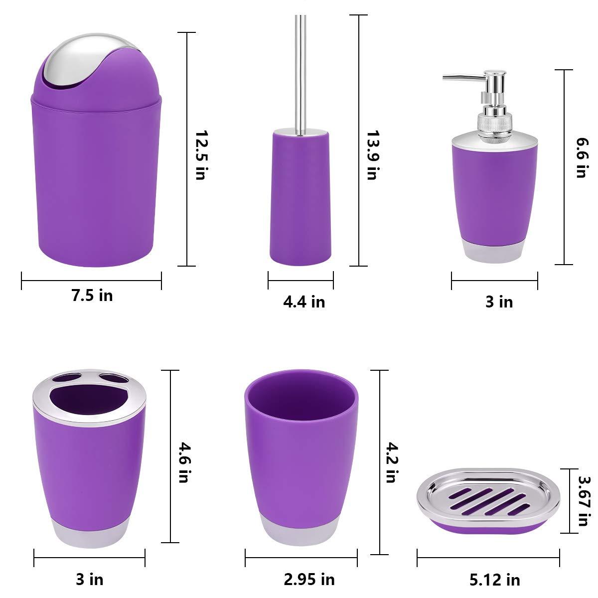 6 Pieces Bathroom Accessories Sets, Bathroom Set Ensemble Bathroom Toothbrush Holder Set