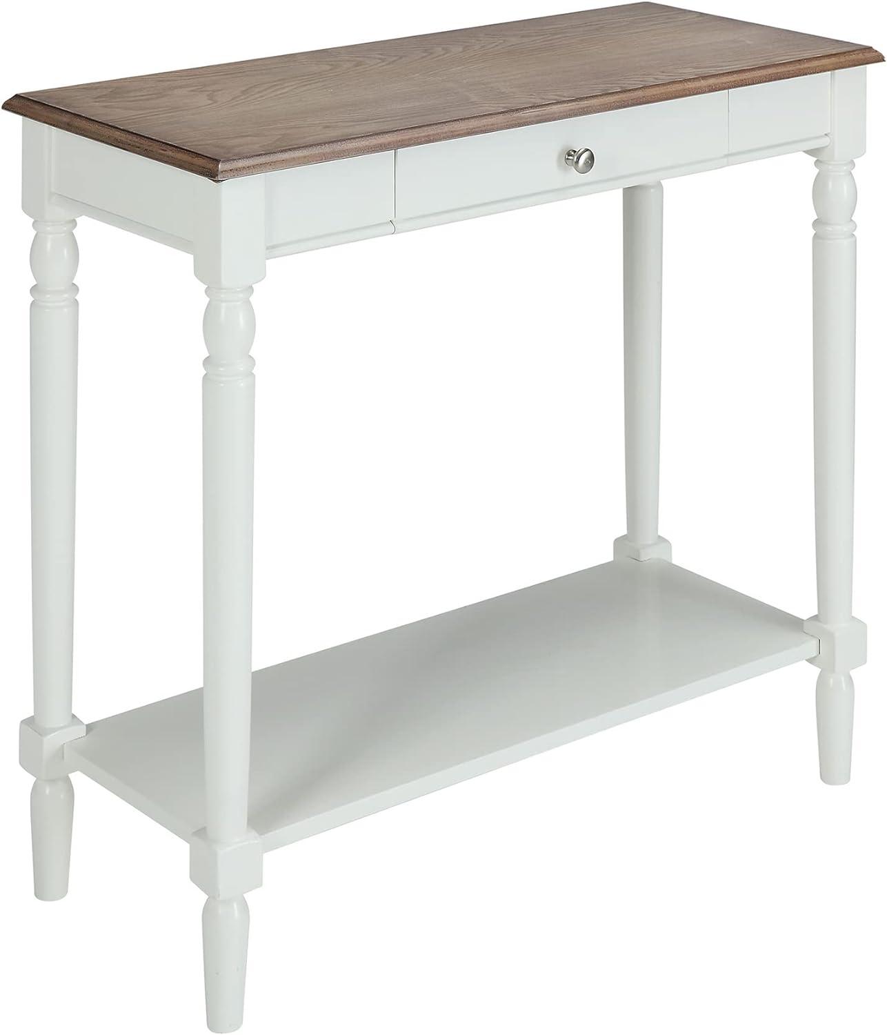 Driftwood and White 1-Drawer Hall Table with Shelf