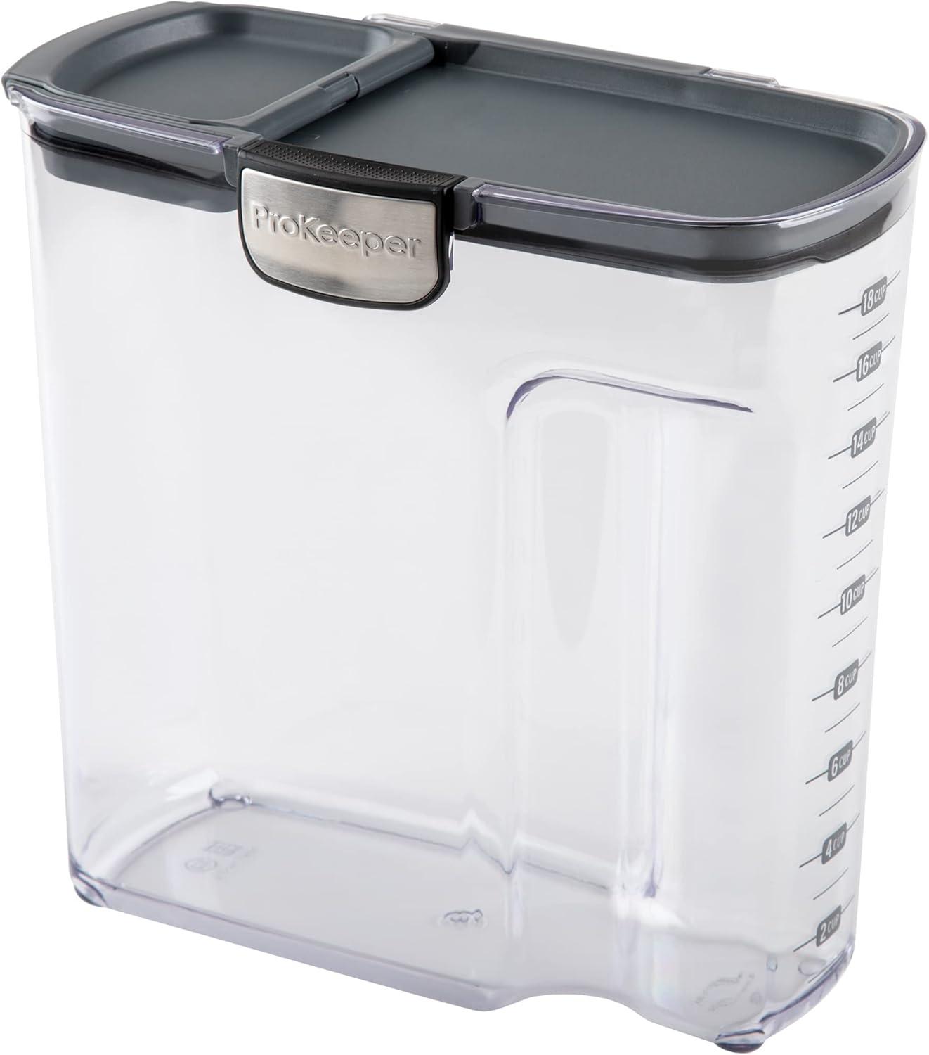 Progressive Large Cereal ProKeeper+ Food Storage Container, 18 Cups, Grey