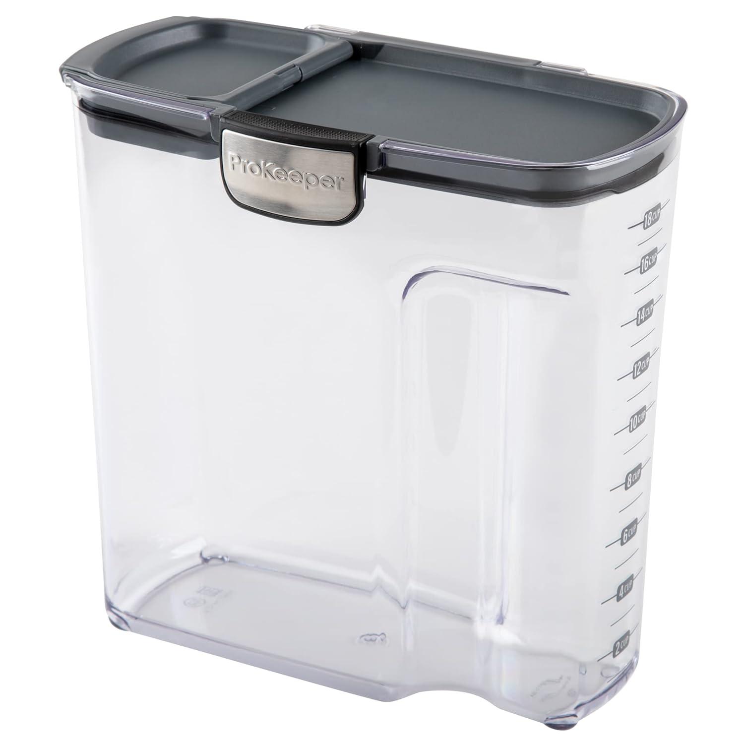 Progressive Large Cereal ProKeeper+ Food Storage Container, 18 Cups, Grey