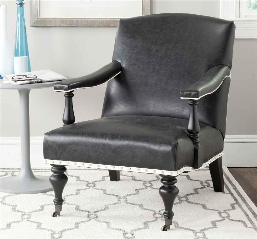 Devona Arm Chair - MCR4731 - Charcoal/White - Safavieh