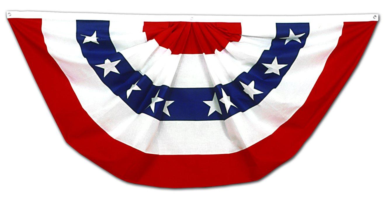 American Poly Cotton Patriotic Pleated Fan by Annin, 18" x 36"