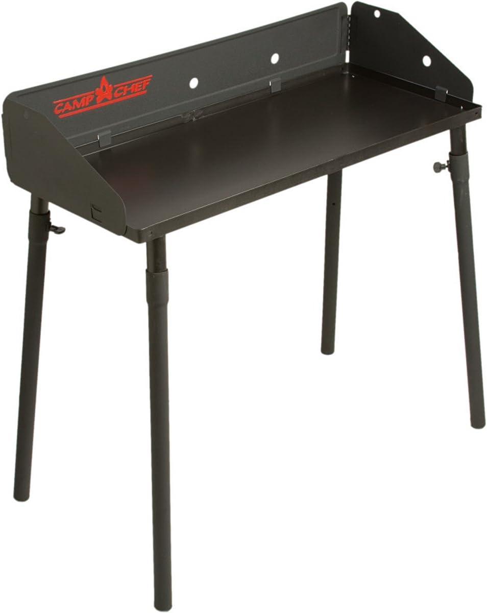 Black Steel 37" Outdoor Utility Table for Grills and Appliances