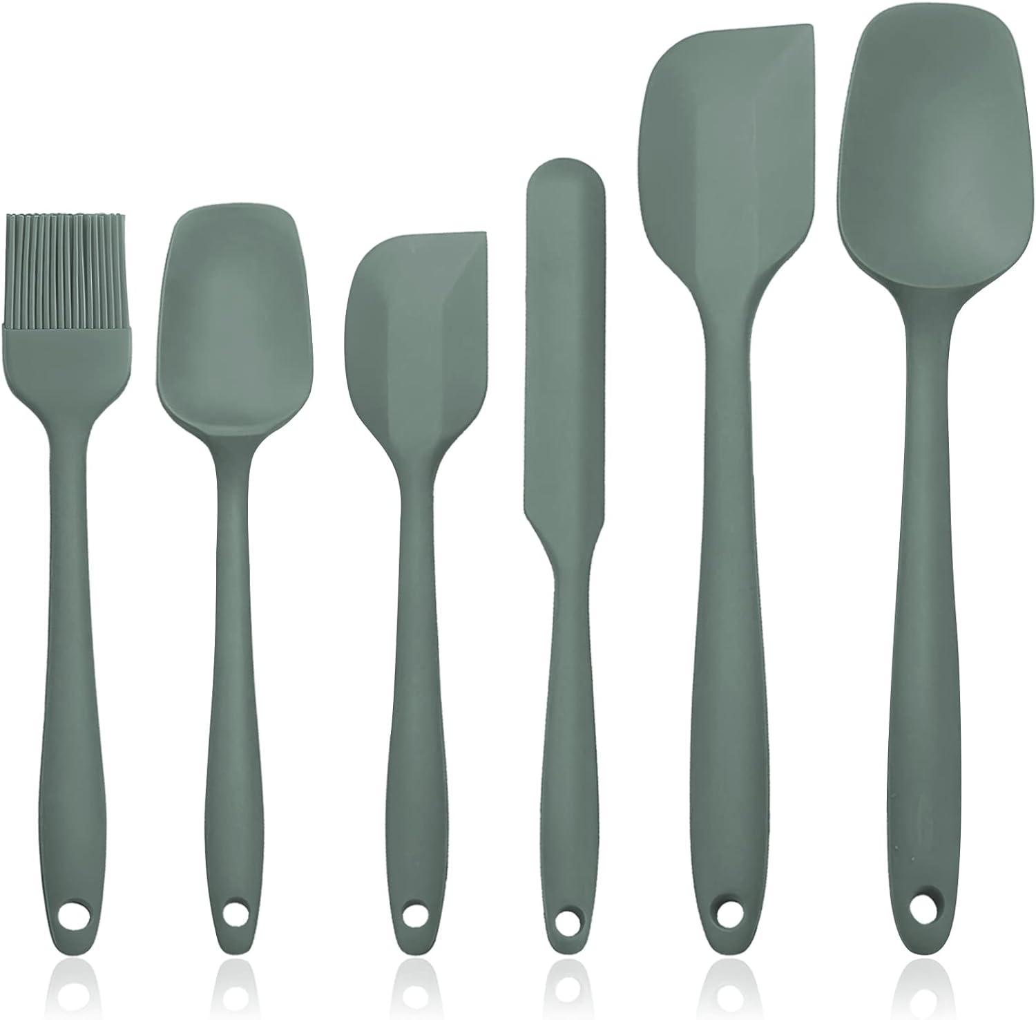 Green Silicone 6-Piece Heat Resistant Spatula Set