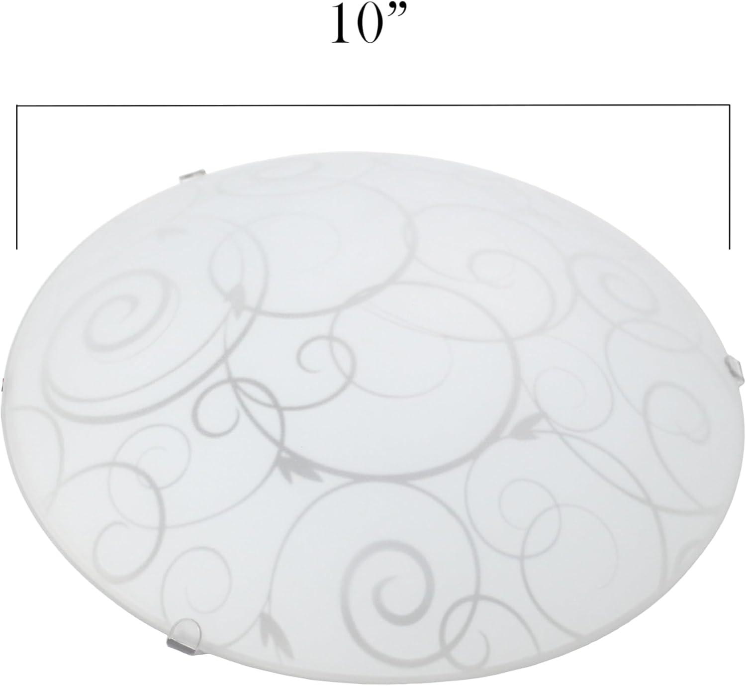 Flushmount Ceiling Light with Scroll Swirl Design White - Simple Designs