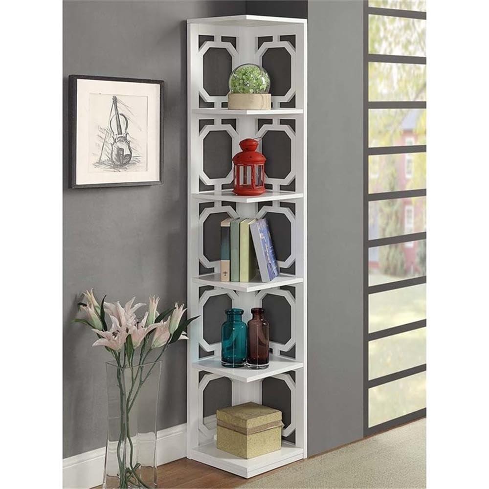 Convenience Concepts Omega 5 Tier Corner Bookcase, Multiple Finishes
