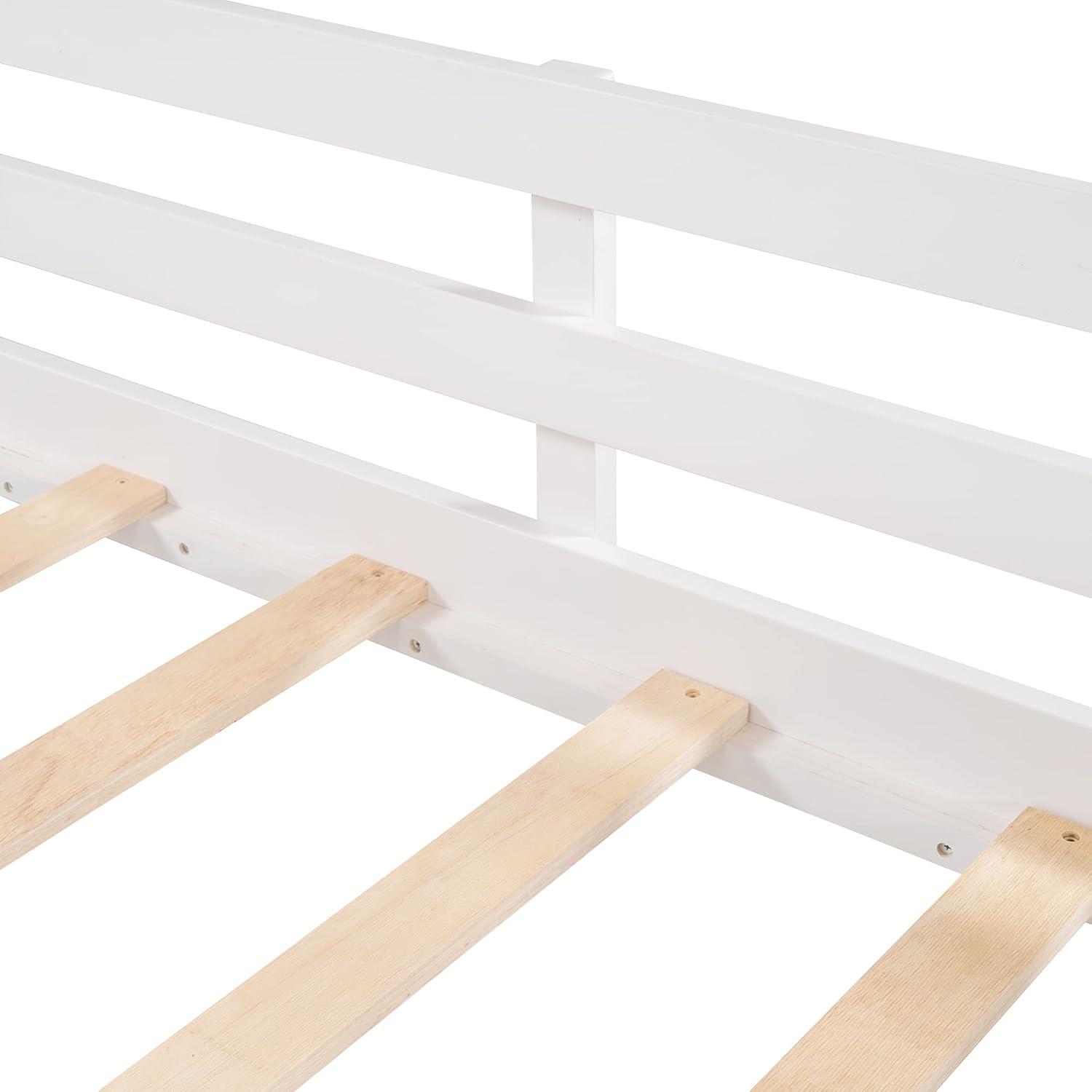 Harper & Bright Designs Low Loft Beds with Storage Drawers, Wooden Twin Loft Bed with Cabinet and Bedside Tray, Kids Loft Bed for Girls & Boys (Twin, White)