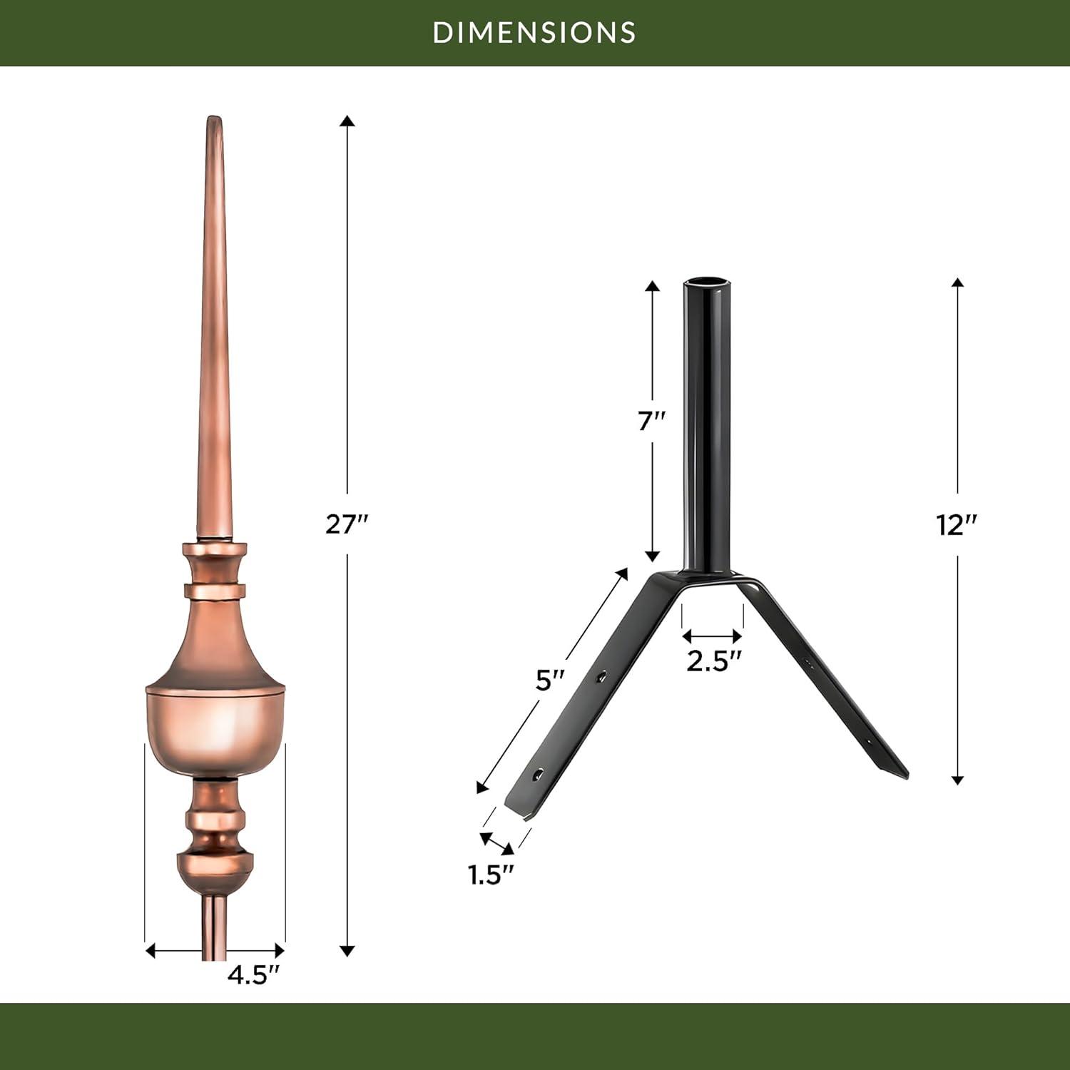 Good Directions Victoria Polished Copper Roof Finial 27 Inches Tall