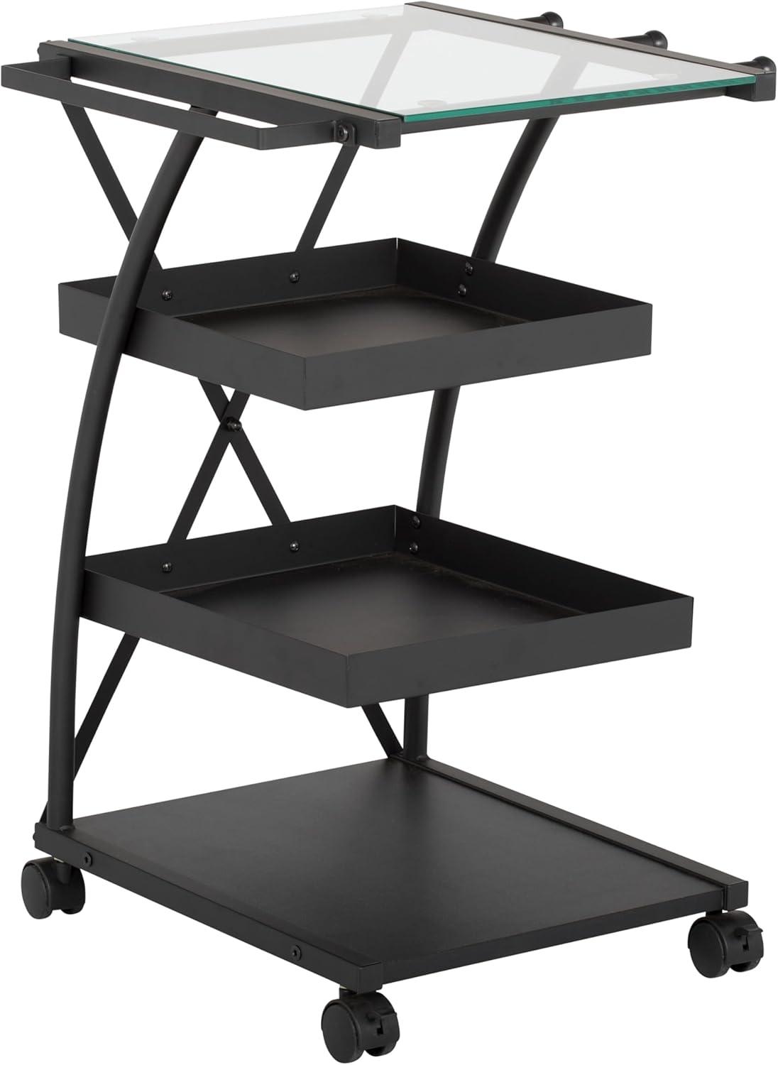 Studio Designs Triflex Metal 4-Tier Organizer Cart, Black