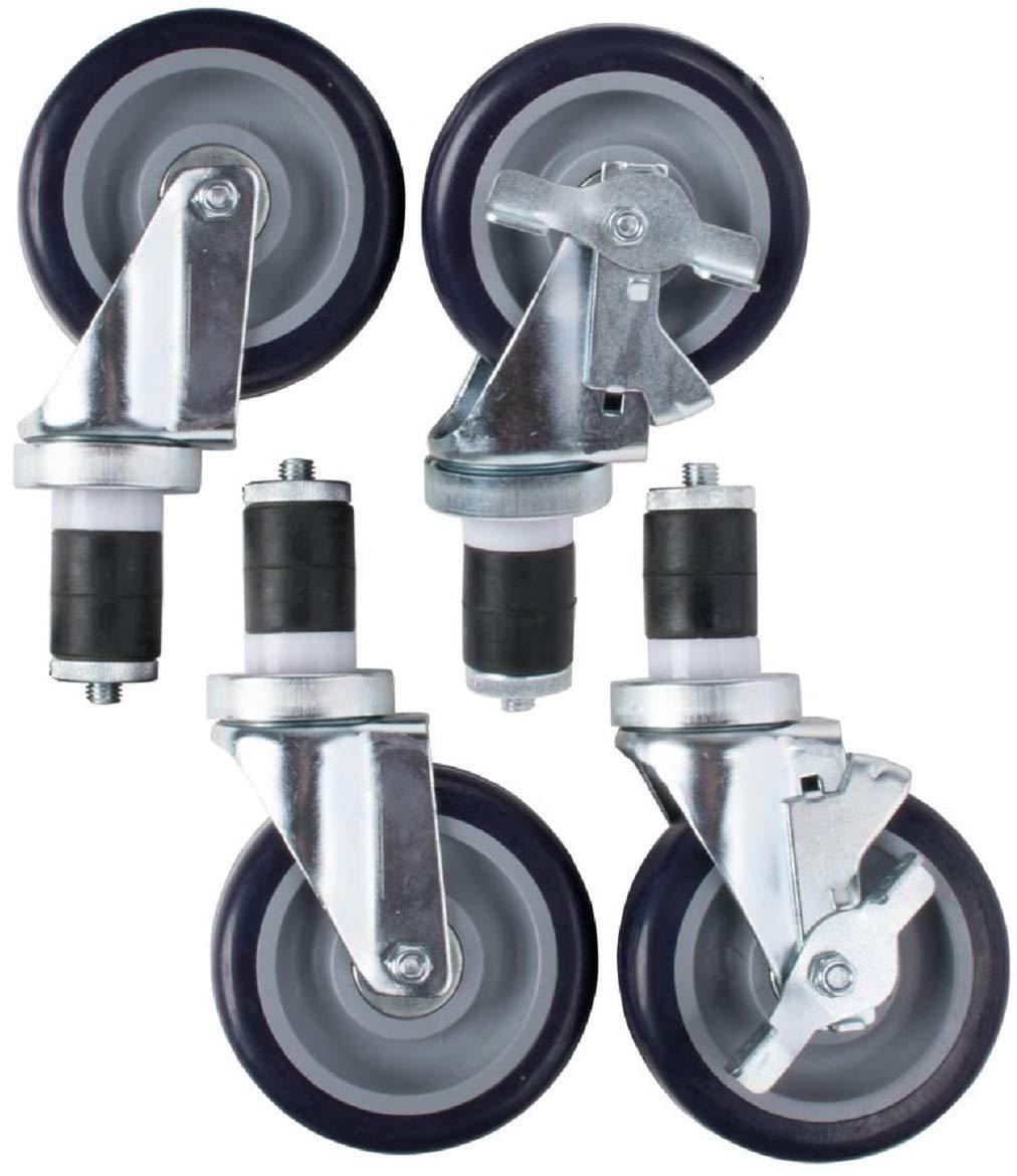 GRIDMANN 4" Caster Wheel Set for Commercial Prep Tables (Set of 4)