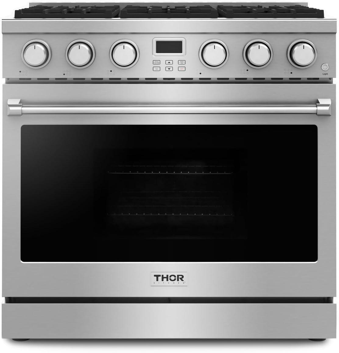 Thor Kitchen Arg36lp A Series 36" Wide 6 Cu. Ft. Free Standing Liquid Propane Range -