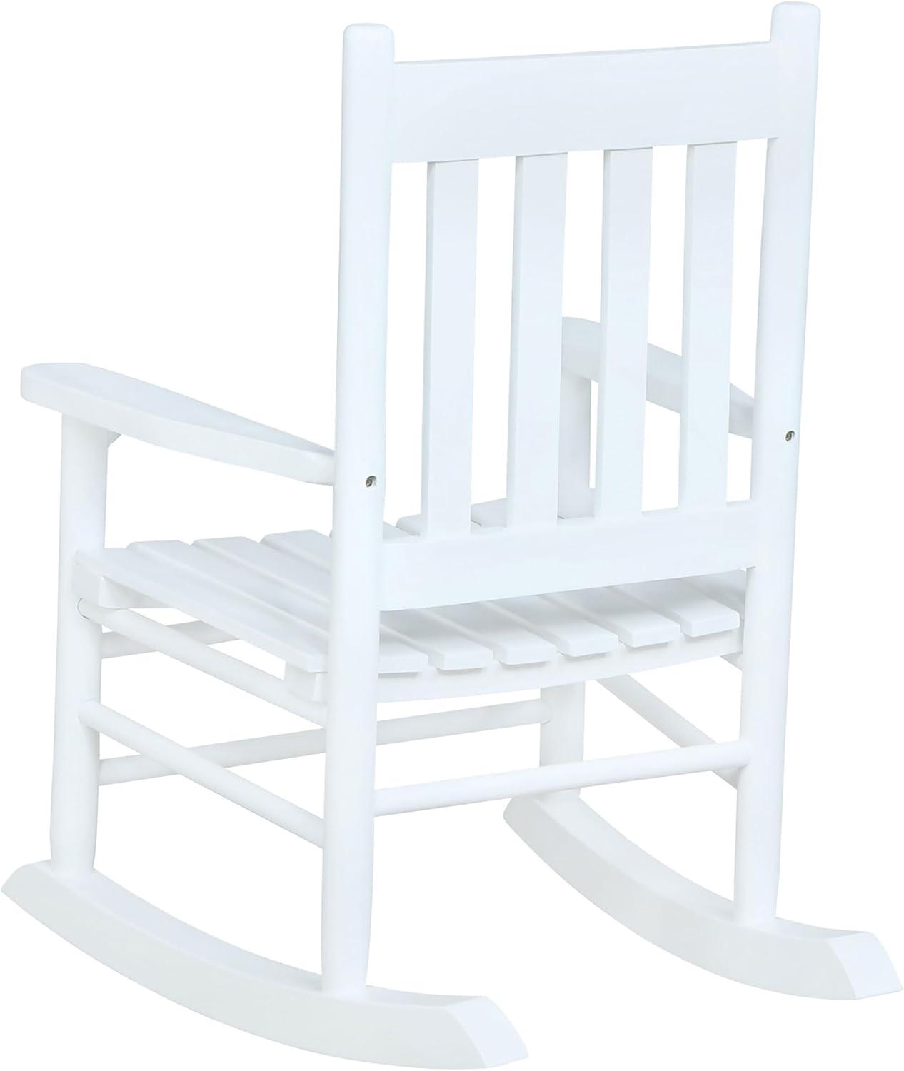 Annie Solid Wood Slat Back Youth Rocking Accent Chair White - Coaster