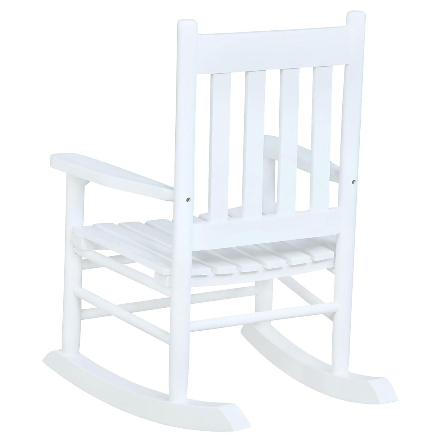 Annie Solid Wood Slat Back Youth Rocking Accent Chair White - Coaster