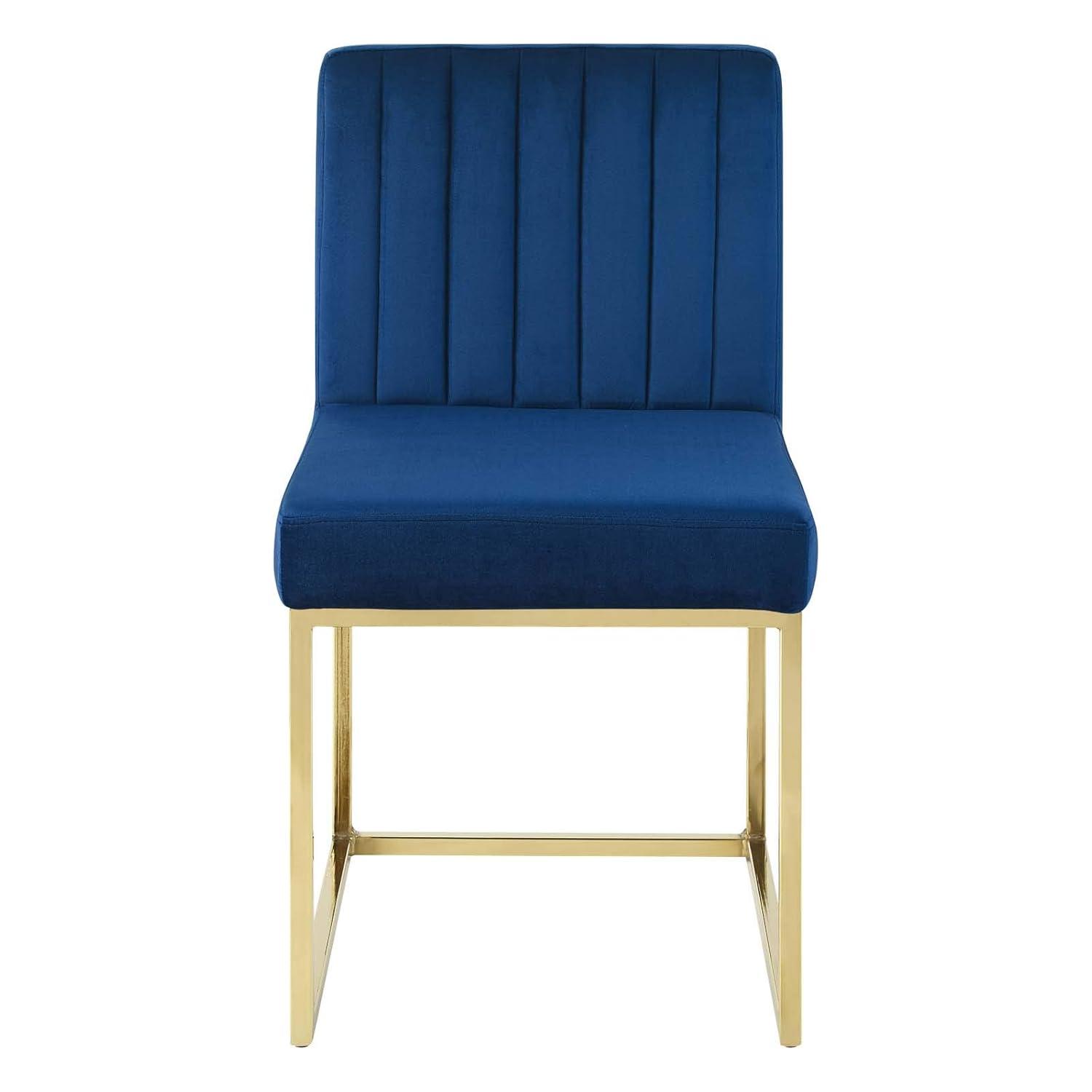 Modway Carriage Channel Tufted Sled Base Performance Velvet Dining Chair