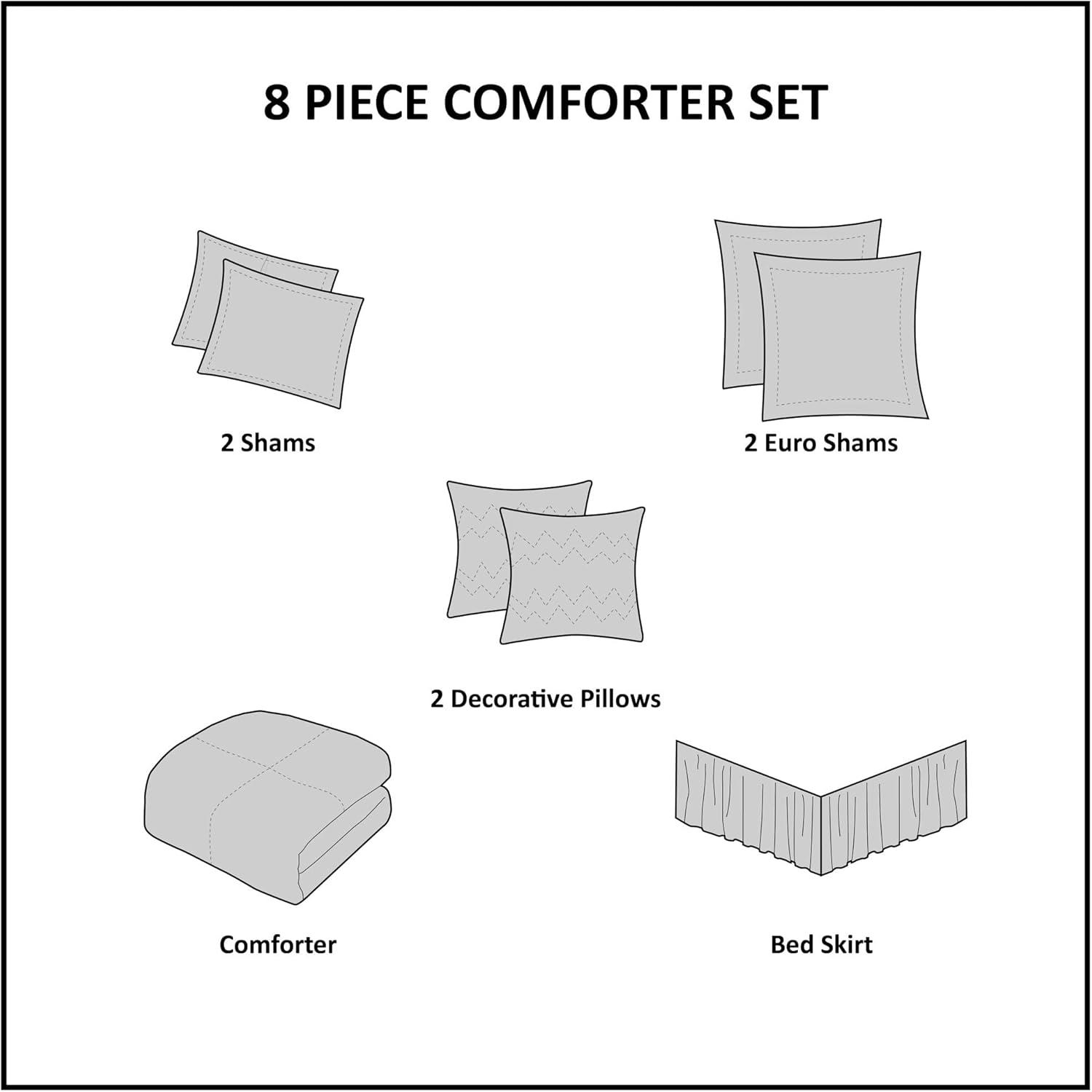 Ramsey Embroidered 8 Piece Comforter Set