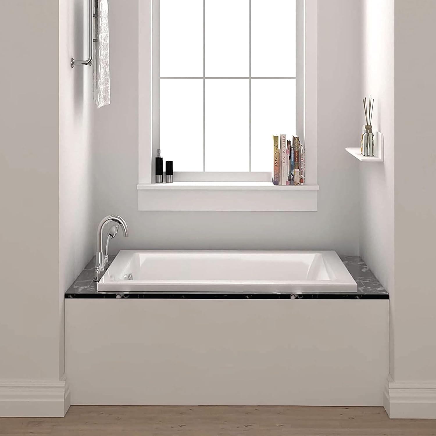 Alcove 66" x 32" Soaking Fiberglass Bathtub