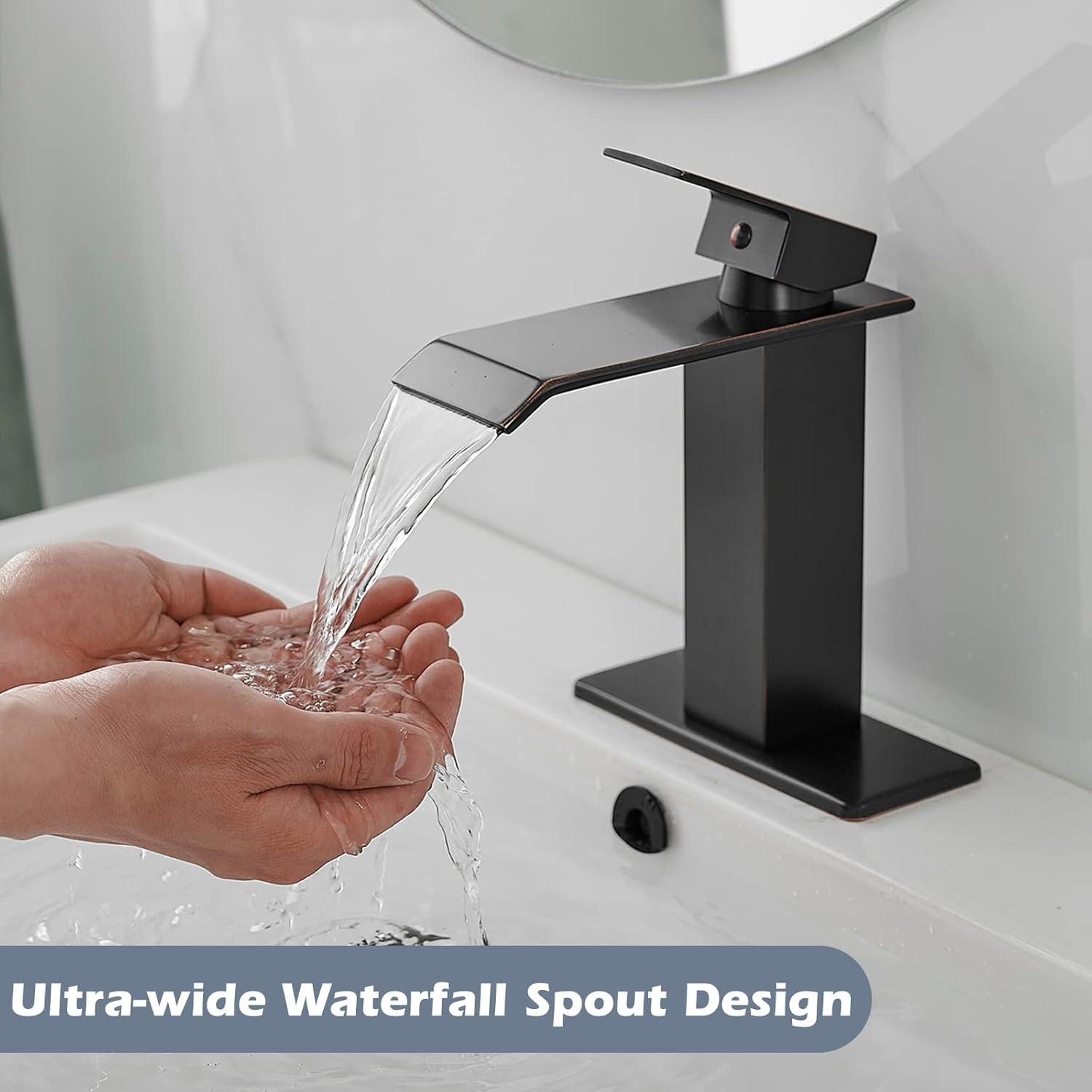 Single-Hole Single-handle Bathroom Faucet with Drain Assembly