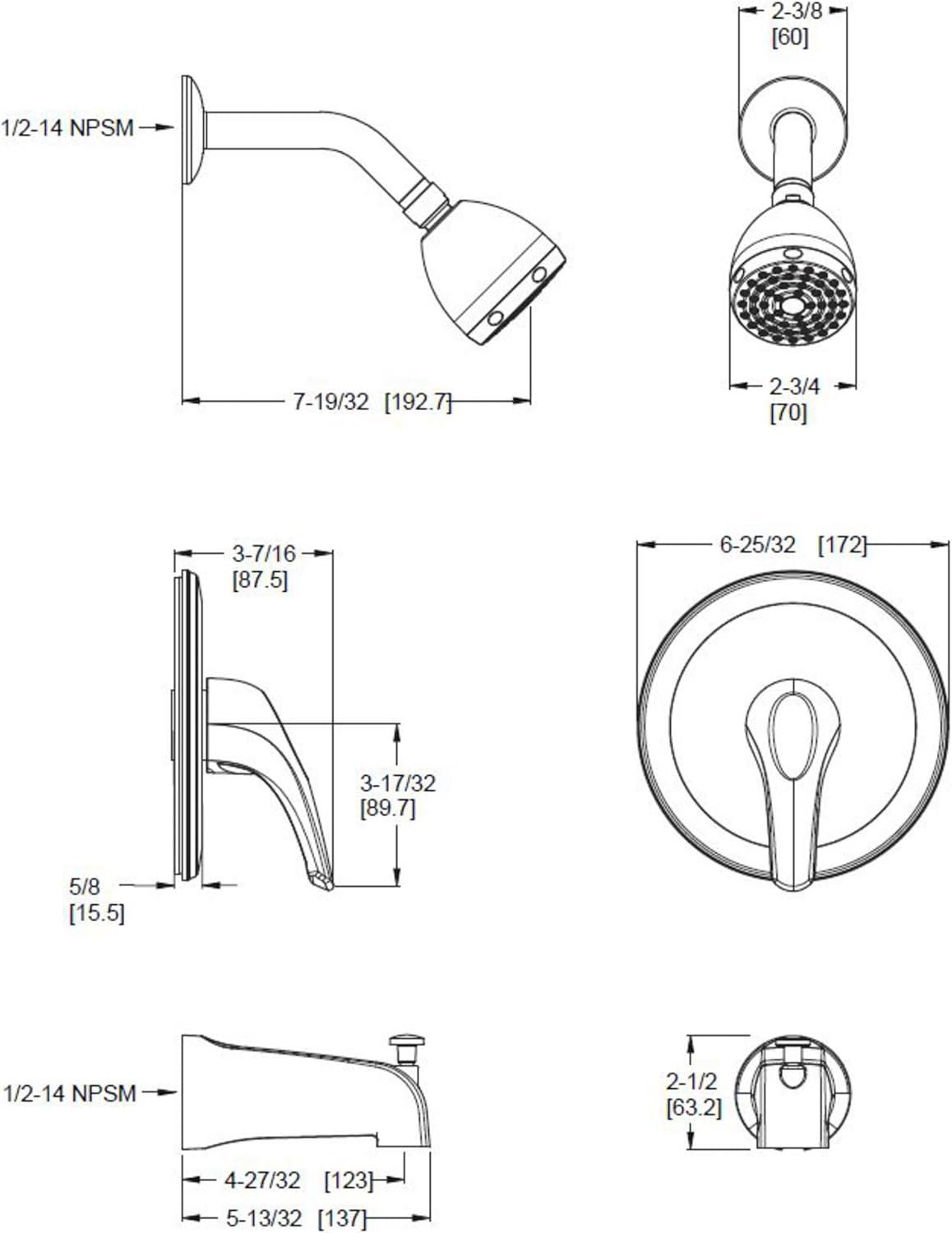 Pfirst Tub & Shower Faucet