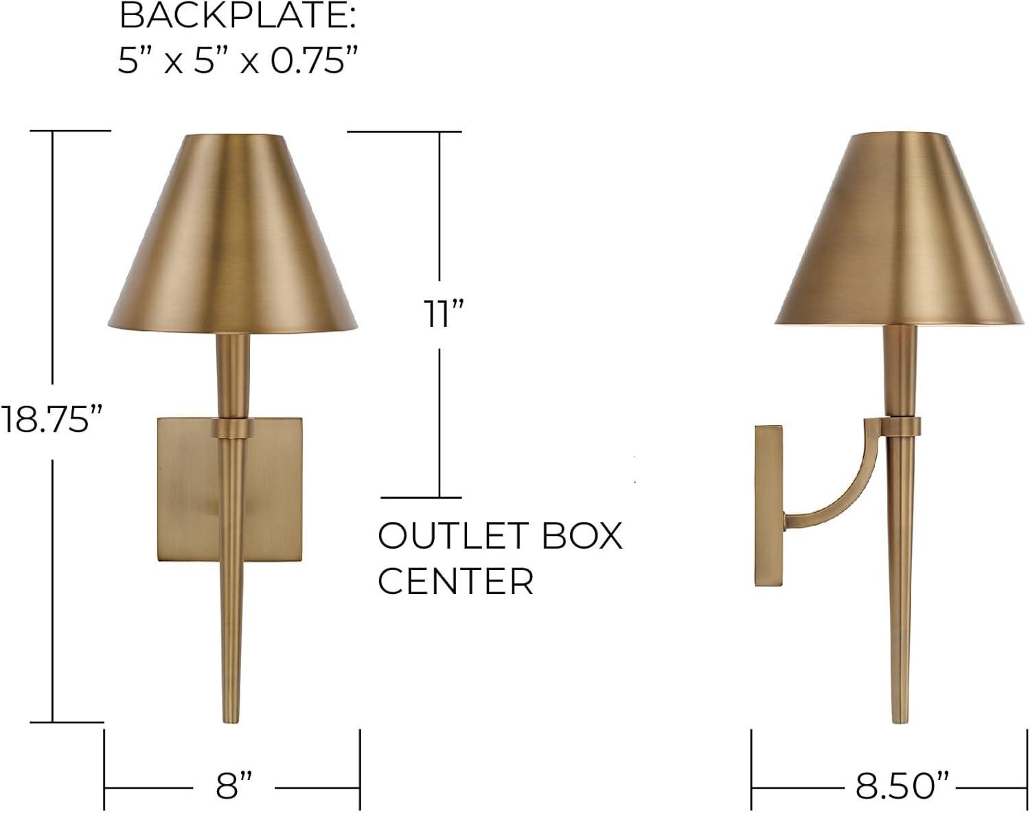 1 Light Wall Sconce In Transitional Style-18.75 Inches Tall And 8 Inches Wide-Aged Brass Finish Capital Lighting 645911Ad
