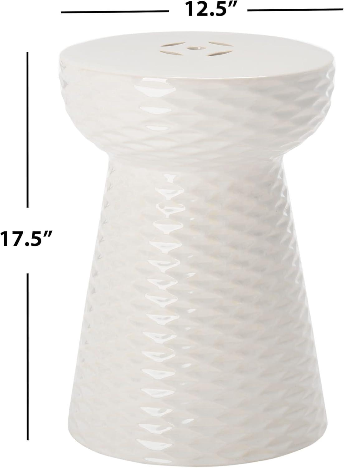 Daphne Garden Stool - ACS4523 - Indoor/Outdoor - Creme - Safavieh
