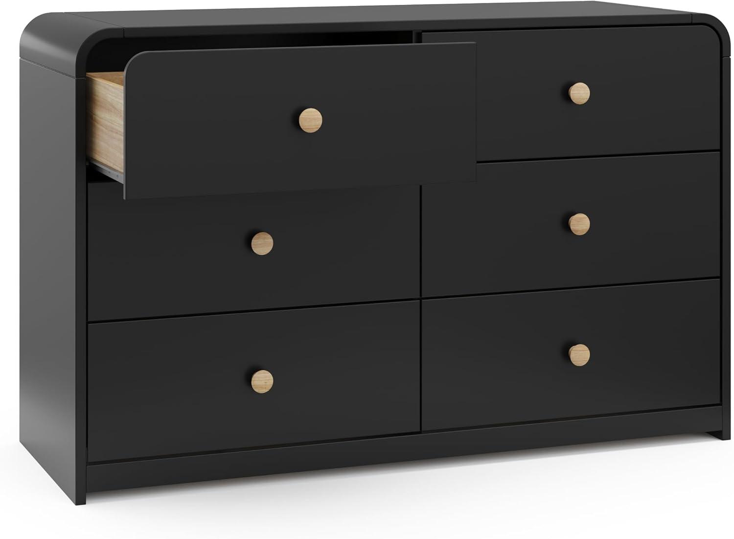 Storkcraft Santos 6-Drawer Dresser (Black with Natural)