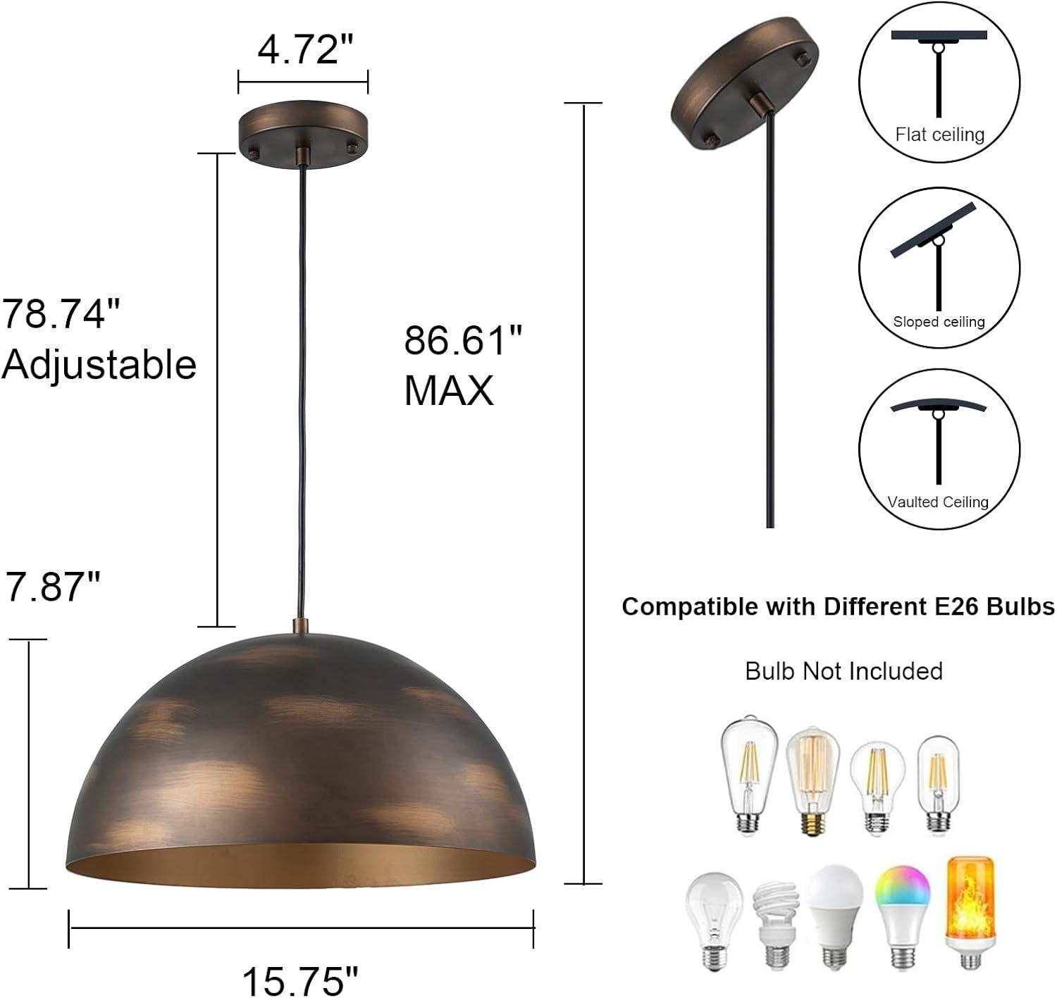 Marajo 1 - Light Dimmable Dome Kitchen Island Pendant Light