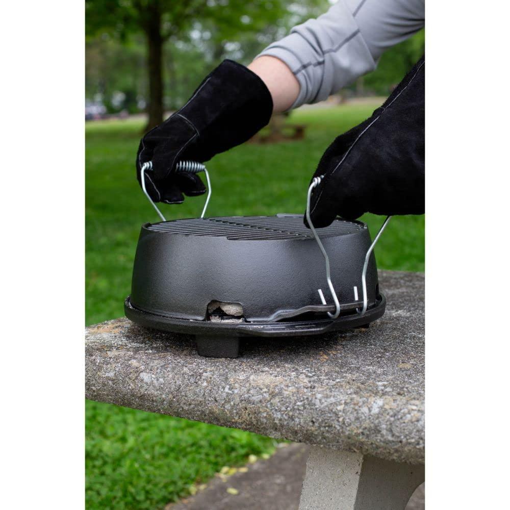 Lodge Cast Iron 12" Charcoal Camping Round Kickoff Grill