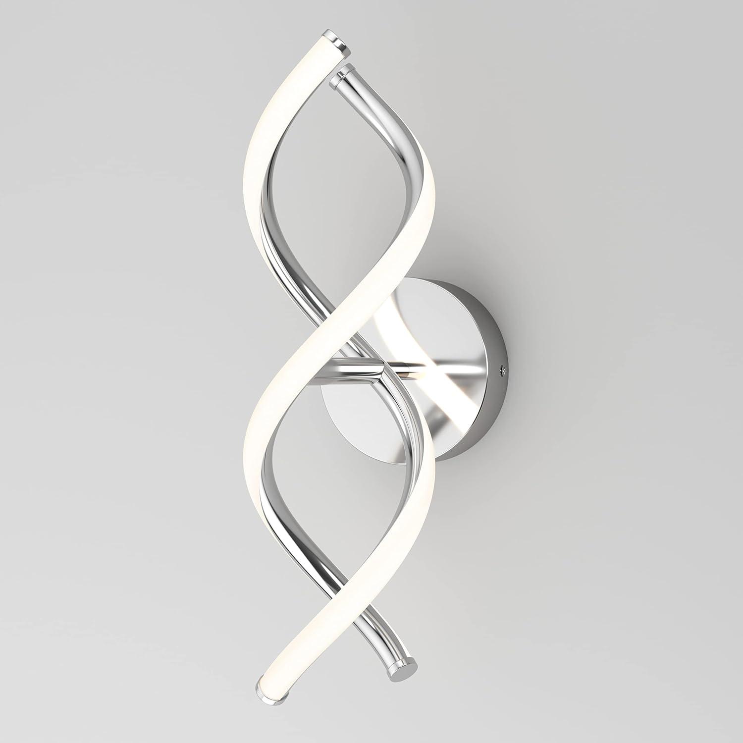 DNA 4.7 in. 1-Light Chrome Plated Selectable 3 CCT Integrated LED Sconce Vanity Light