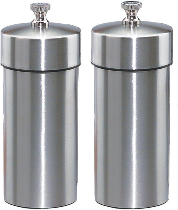 Stainless Steel 4-Inch Pepper and Salt Mill Set