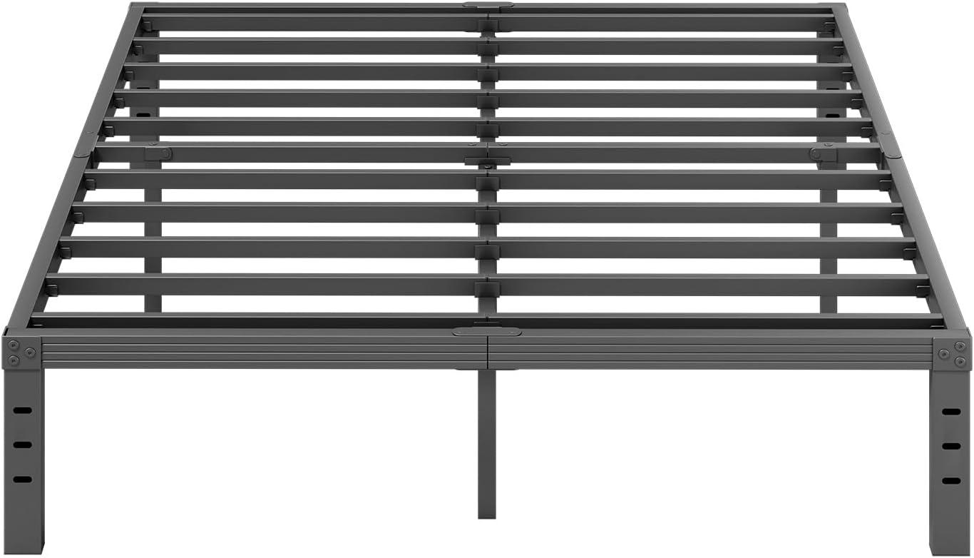 14 inches Queen Bed Frames No Box Spring Needed ,2500 lbs Heavy Duty Metal Platform Bed Frame with Storage Queen Size for Adult Black
