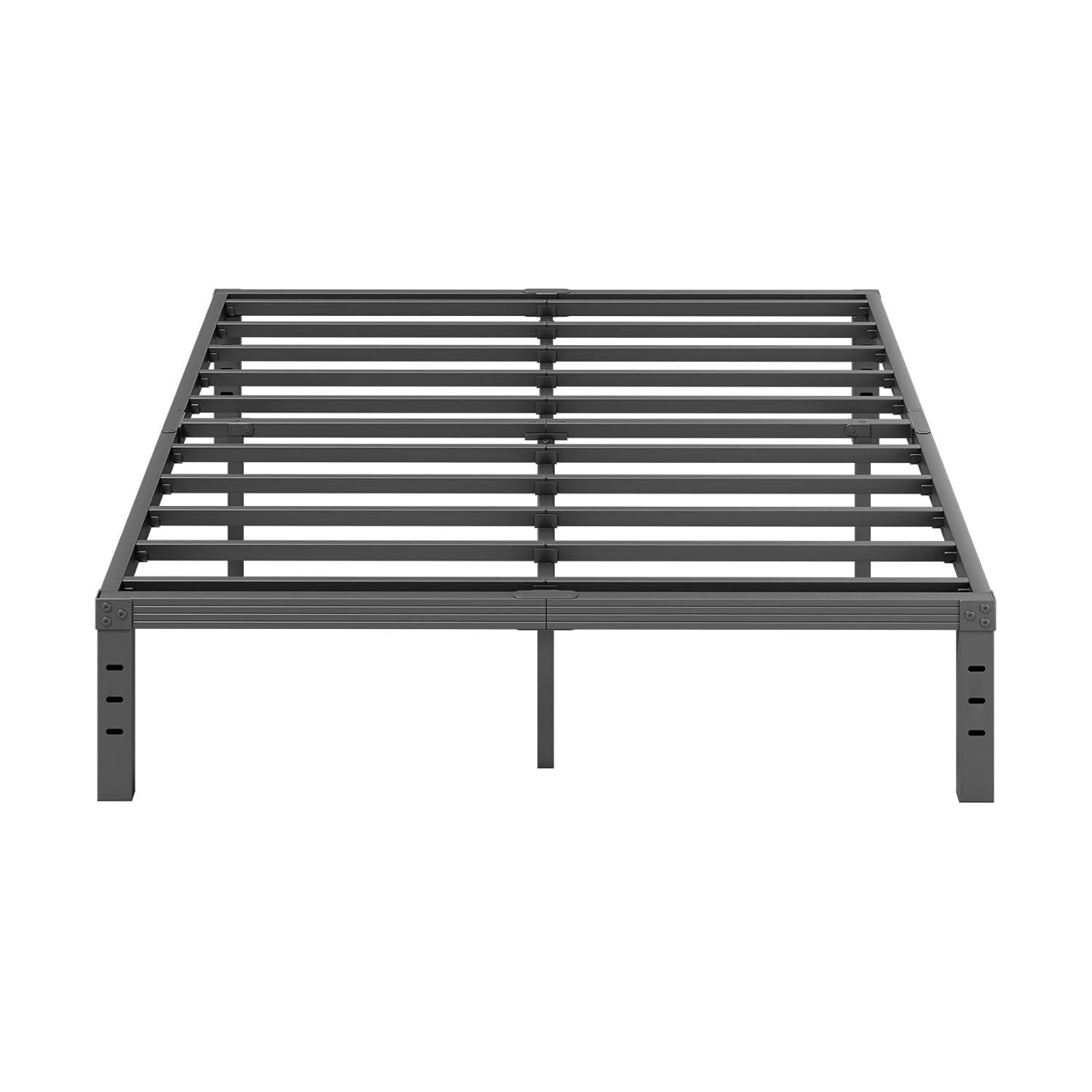 14 inches Queen Bed Frames No Box Spring Needed ,2500 lbs Heavy Duty Metal Platform Bed Frame with Storage Queen Size for Adult Black
