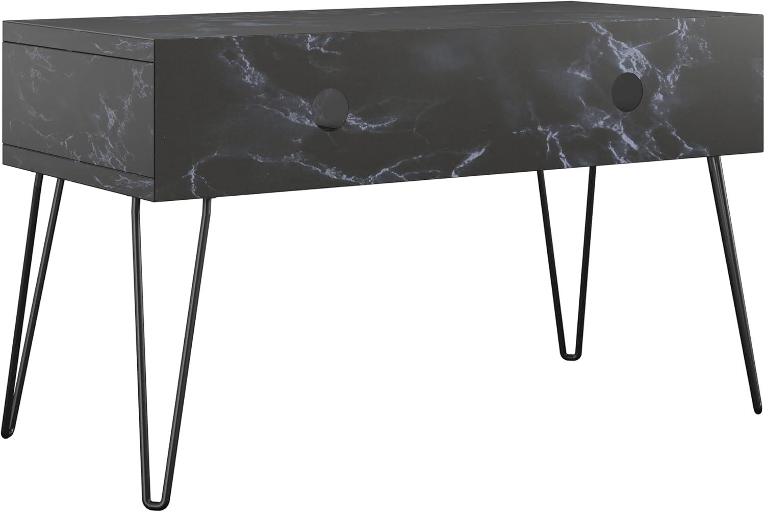 Athena 42'' Sleek Black Faux Marble TV Stand