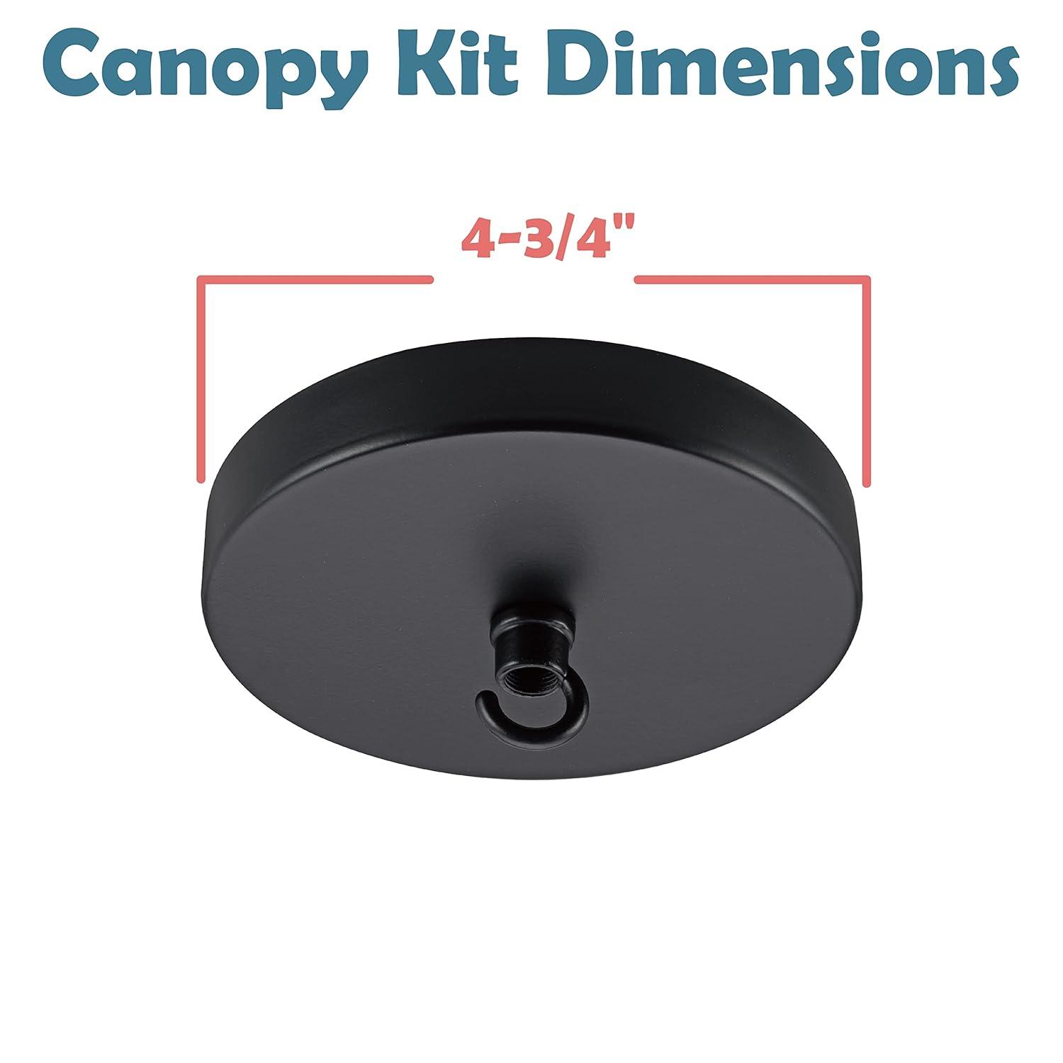 Aspen Creative 21510-12, Contemporary Fixture Canopy Kit, 4-3/4" Diameter, Matte Black, 2 Pack