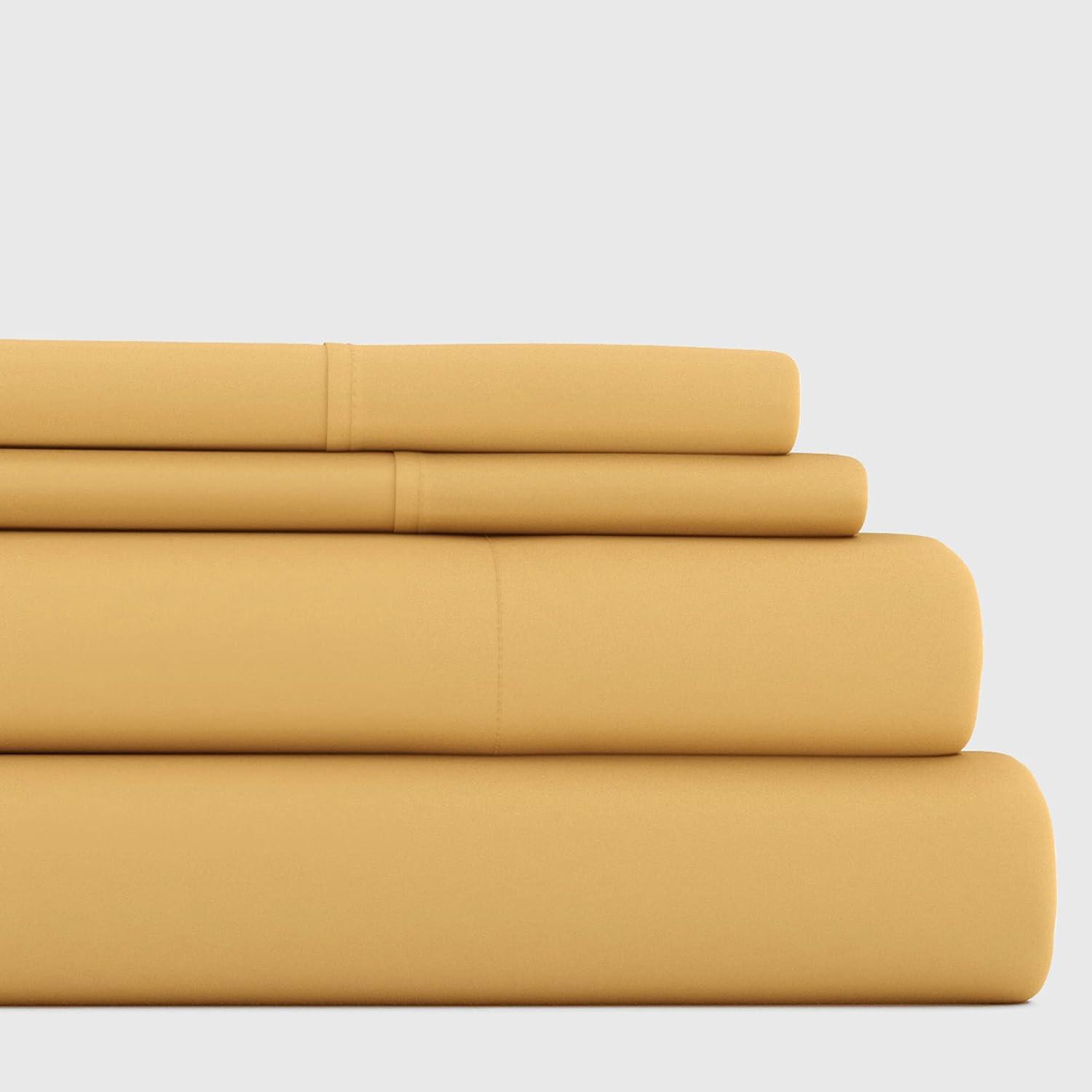 Gold Queen Deep Pocket Cotton Microfiber Sheet Set