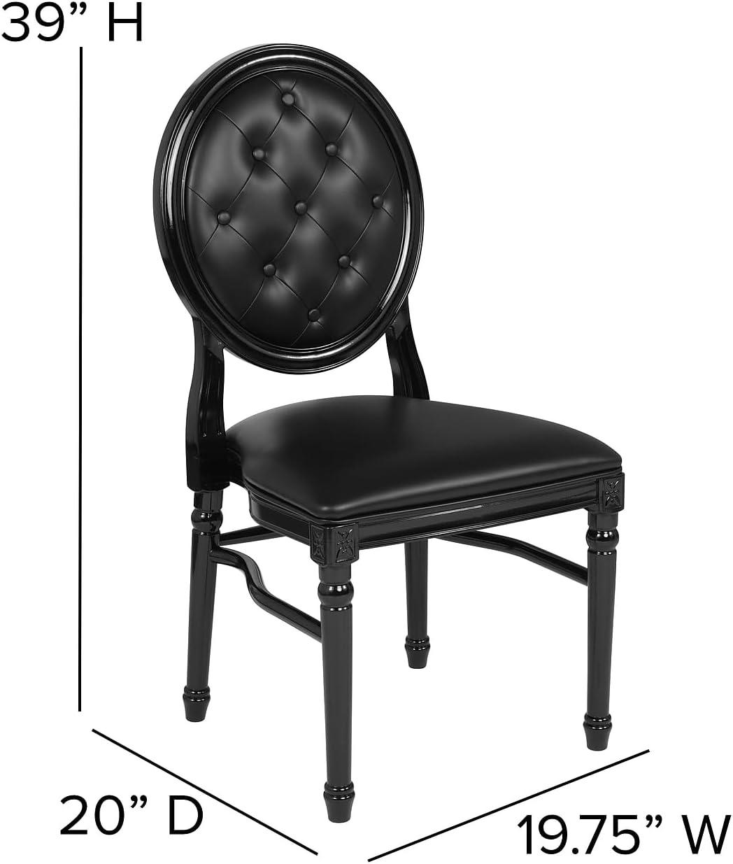 Flash Furniture HERCULES Series 900 lb. Capacity King Louis Chair with Tufted Back, Black Vinyl Seat and Black Frame