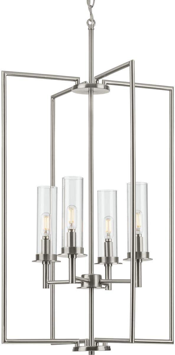 Progress Lighting P500315-009 Kellwyn - 4 Light Foyer   Brushed Nickel Finish with Clear Glass