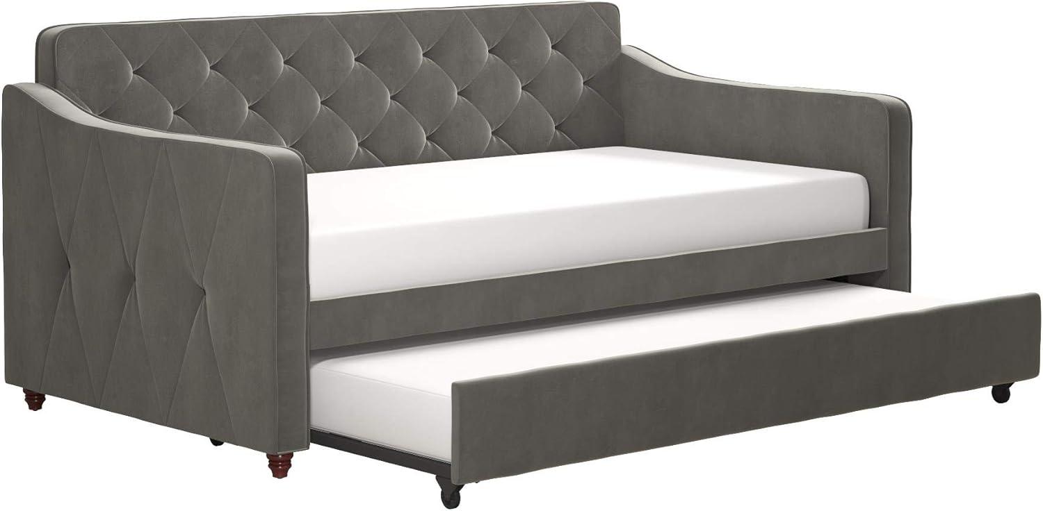 Vintage Upholstered Daybed with Trundle