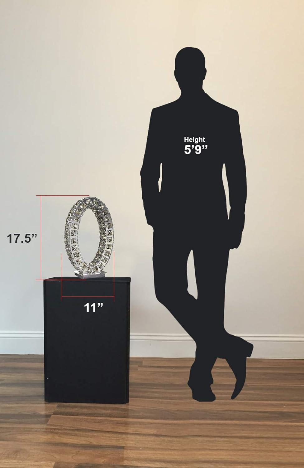 Everly Quinn Everly Quinn Oval Crystal Extravaganza 17.5" Table Lamp // Led Strip