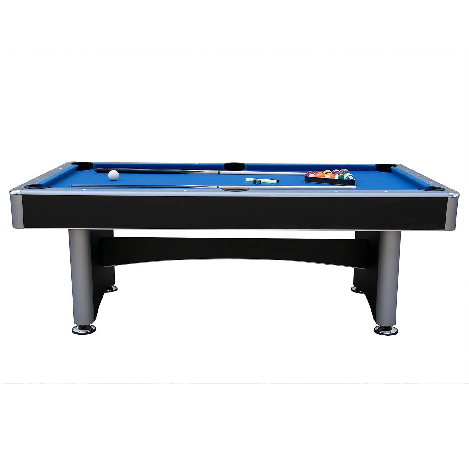 Hathaway Games Hathaway Maverick Deluxe 7 Ft Pool Table, with Ping Pong Multi Game Combo Tables for Family Recreation Game Rooms – Includes Billiard Balls, Cues, Paddles, Brush & More