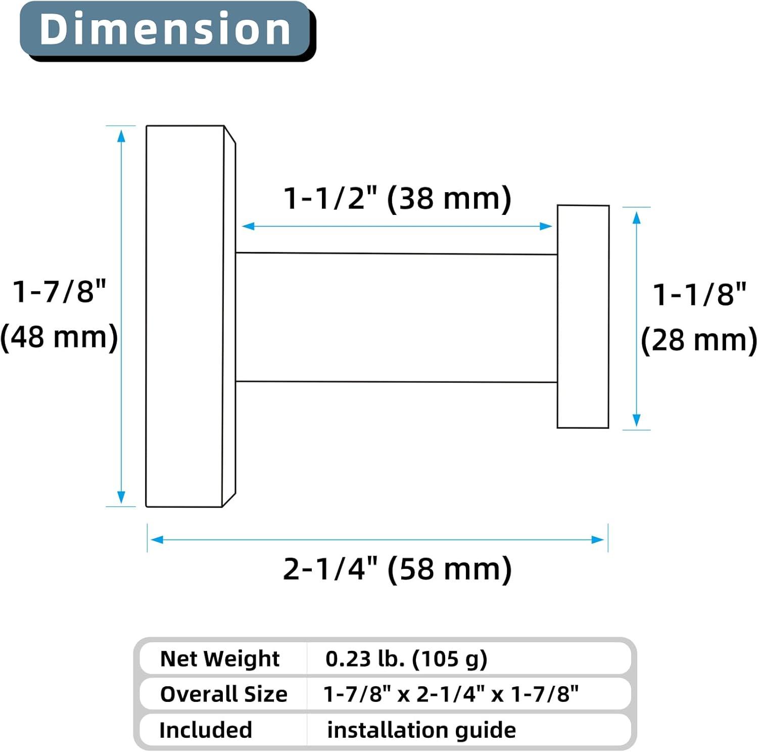Stainless Steel Wall Mounted Robe Hook