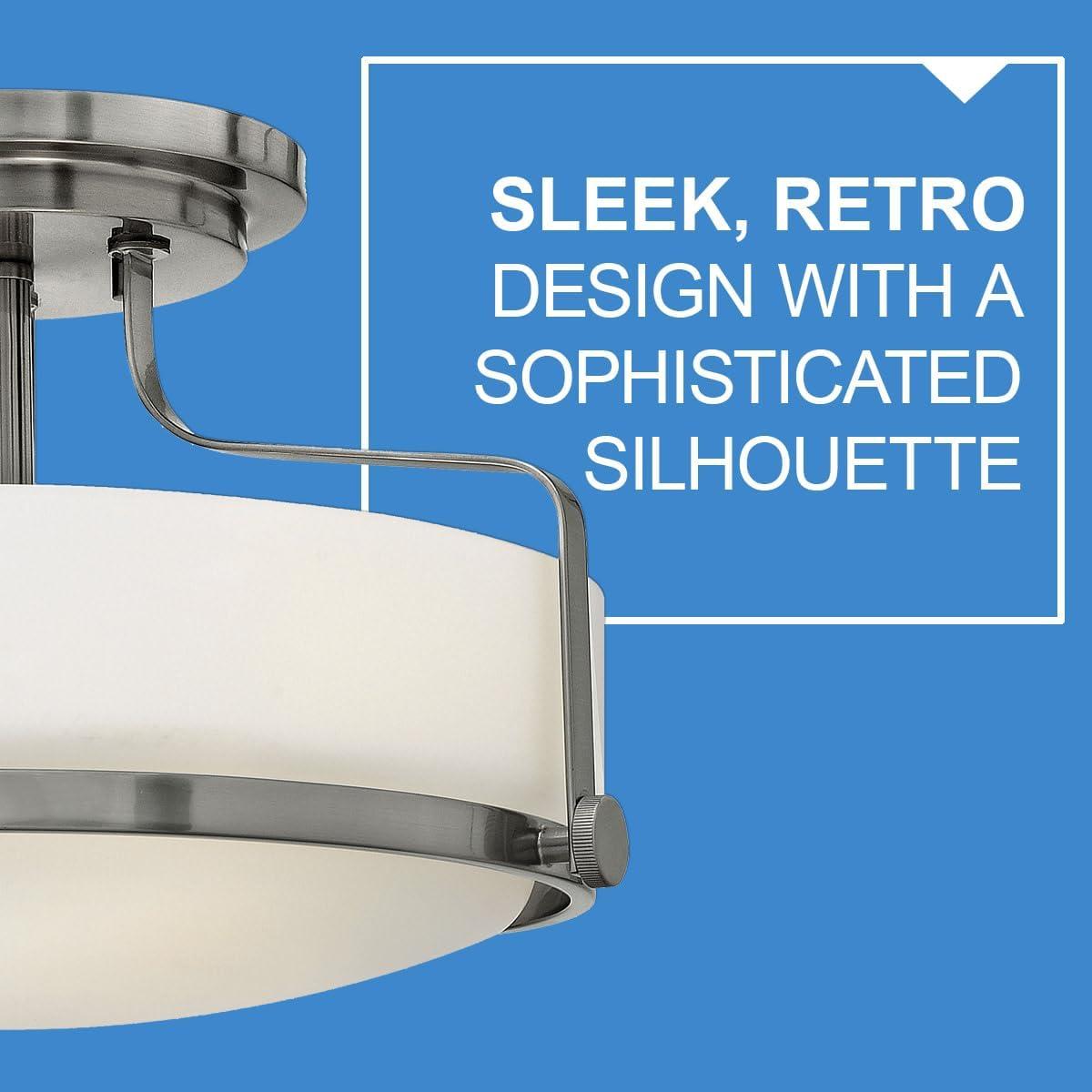 Harper Three Light 18" Retro Bowl Semi-Flush Mount Ceiling Light