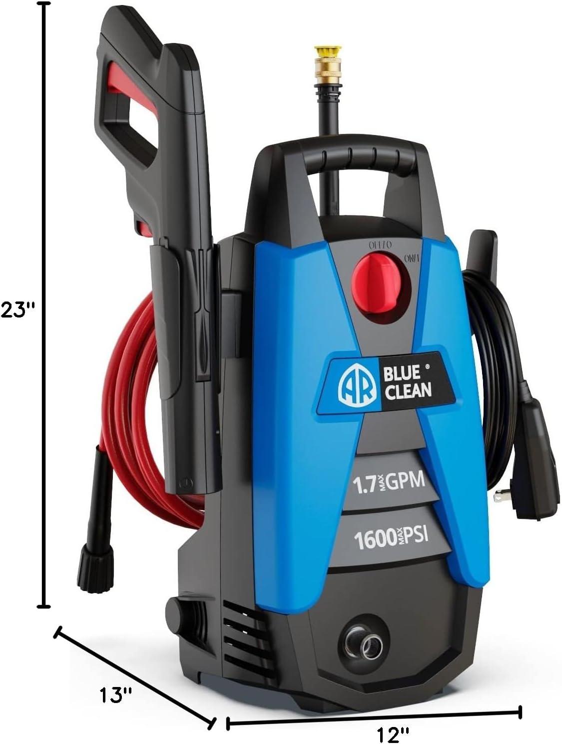 AR Blue Clean 1600 PSI Electric Pressure Washer with Accessories