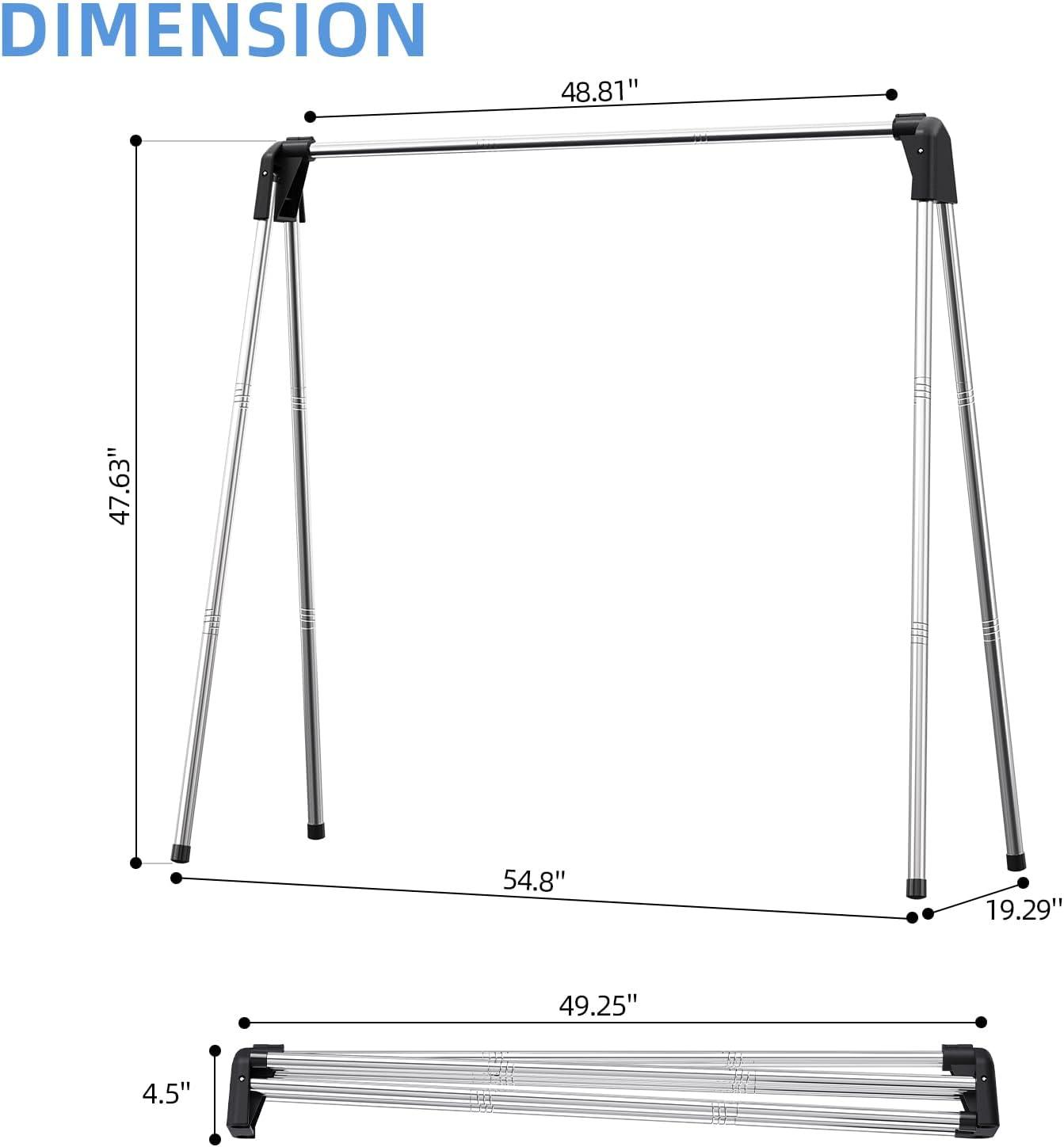 Stainless Steel Collapsible Clothes Drying Rack with Plastic Caps