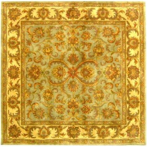 Handmade Rectangular Red and Gold Wool Area Rug