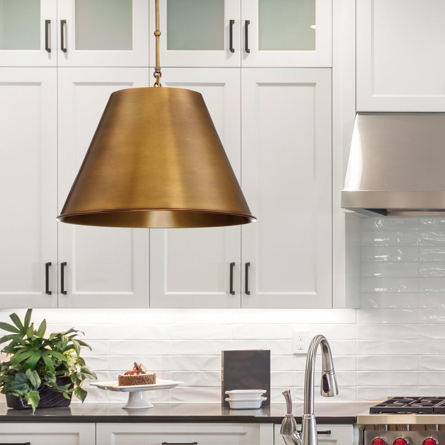 Alden Warm Brass Mini Pendant with Opaque Glass Shade