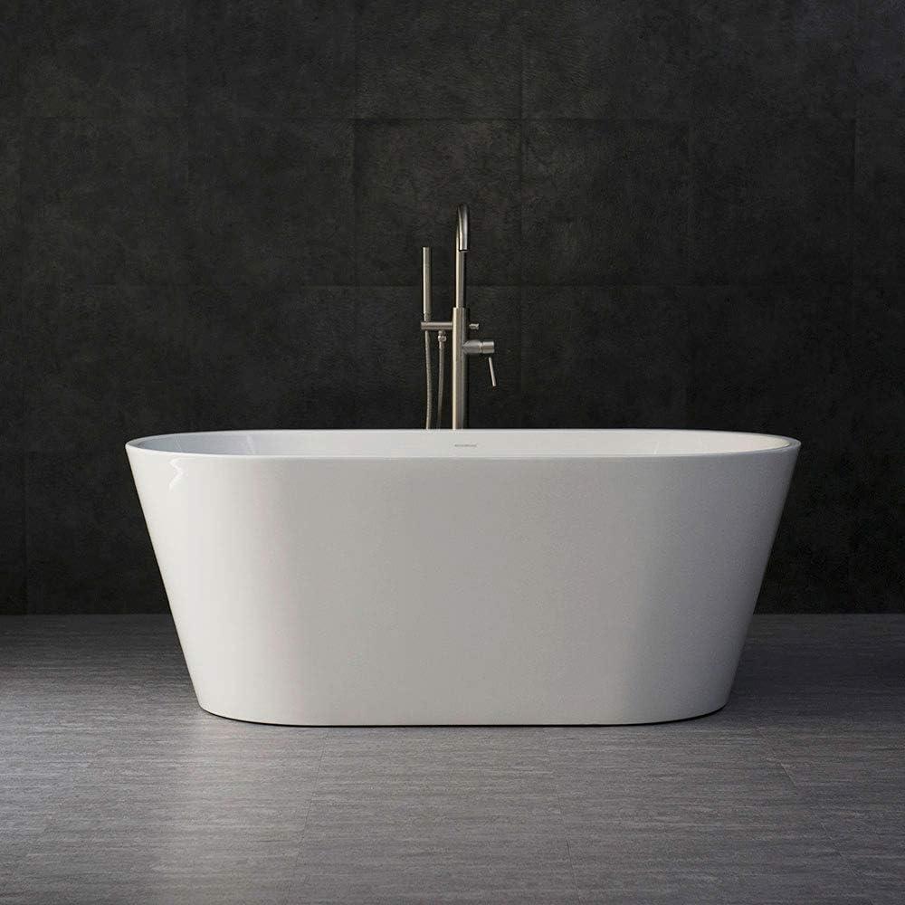 59'' White Acrylic Freestanding Soaking Bathtub