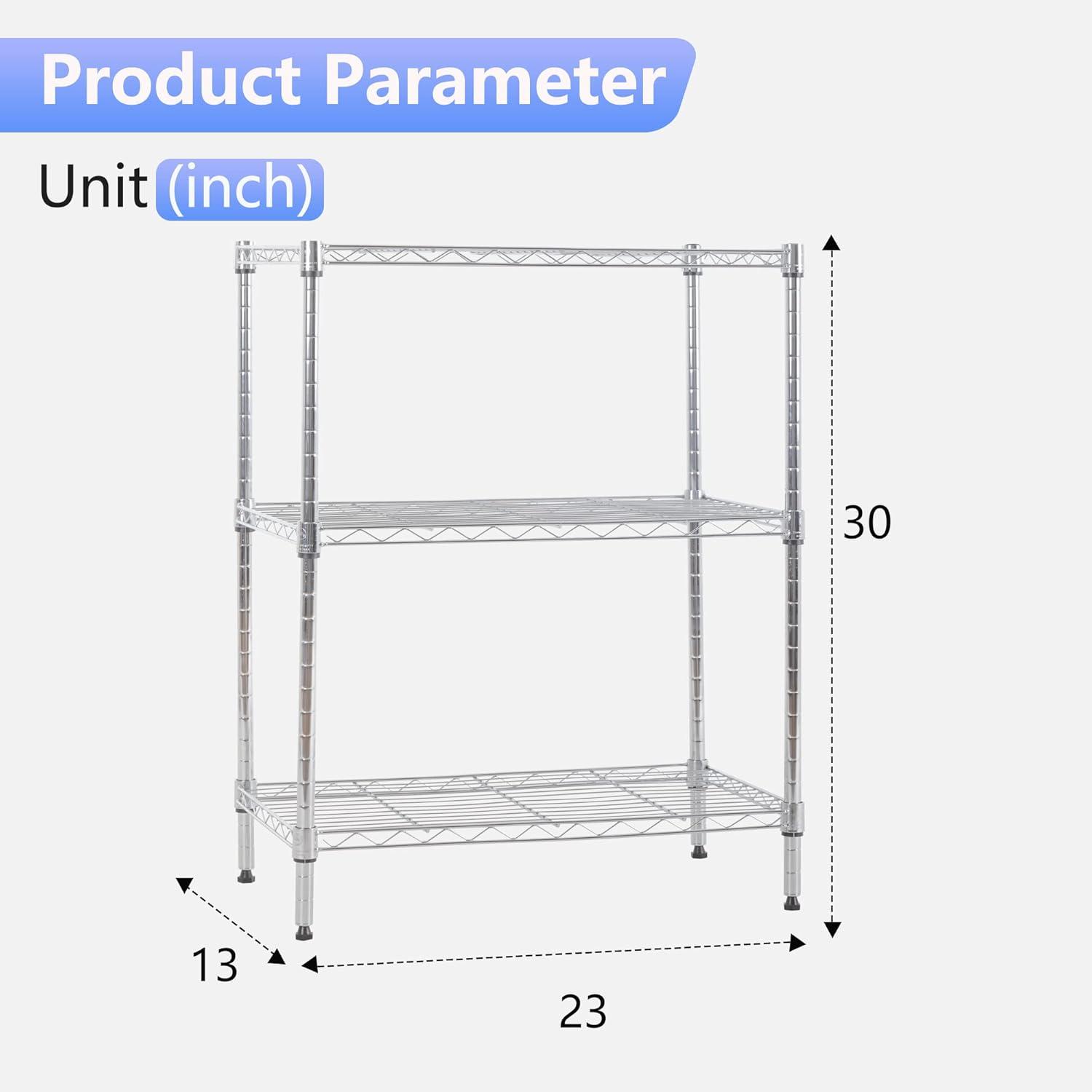 Killeryuki Chrome Storage Shelves, 4-Tier Wire Shelving with Wheels Adjustable Storage Shelves 500lbs Capacity Metal Shelf 36L x 14W x 62H for Office Garage Kitchen Basement Bedroom