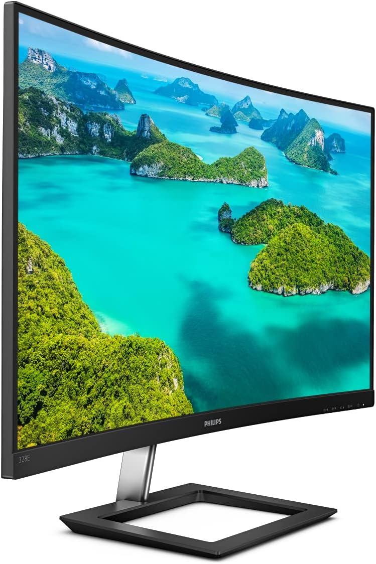 Curved 32" 4K UHD IPS Monitor with Built-In Speakers - Black