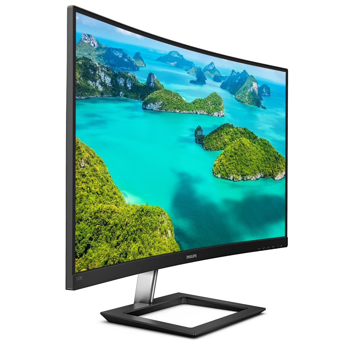 Curved 32" 4K UHD IPS Monitor with Built-In Speakers - Black