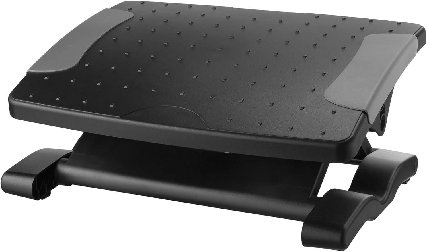 Kantek Professional Adjustable Footrest, 4-inch to 7-inch Height, Black